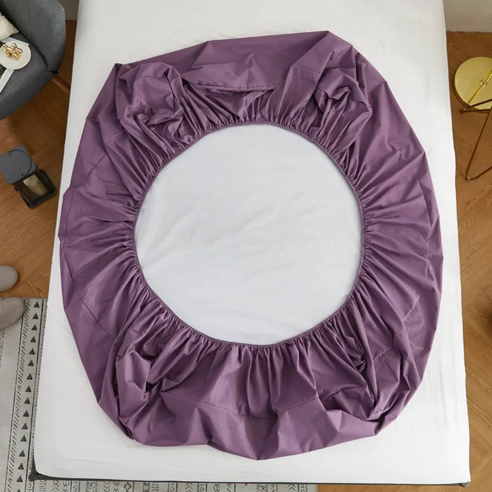 Простой Фиолетовый однотонный водонепроницаемый простынь (с эластичной лентой)