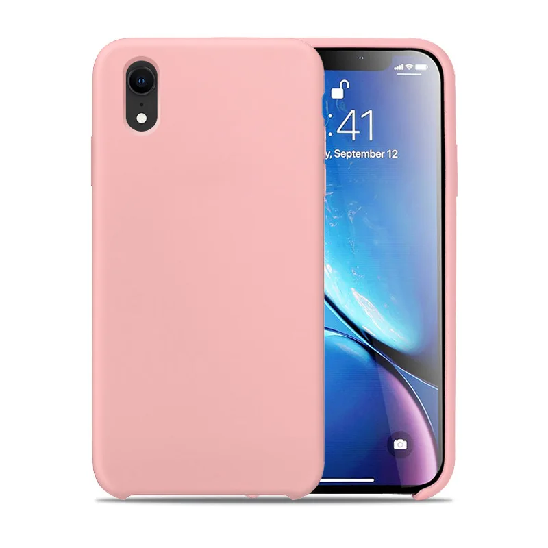 Чехол для мобильного телефона жидкий силиконовый чехол для iPhone 6 7 8 Plus X Магнитный чехол для iPhone Чехлы для задней панели ZSMZZY - Цвет: Pink