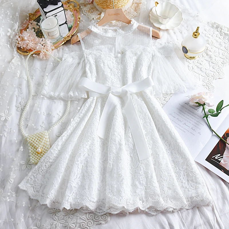 Adomoe Junior/летние милые розовые платья Kawaii милое кружевное платье мягкое с бантом из