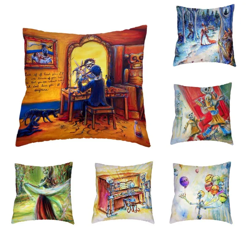 Жуткий волосы Чехлы дешевые красочные черепа Танцы личность шар ужас белая