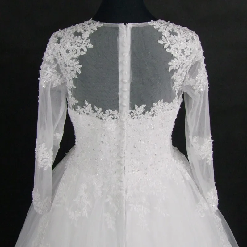 

2019 Cheap Vestido De Noiva Manga Longa Vintage Wedding Dress Long Sleeve Bride Dress Wedding Gown Vestido De Casamento