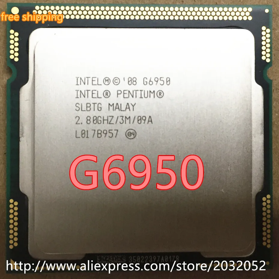 Процессор Intel Pentium G6950 g6950 2 8 ГГц 3 Мб кэш памяти LGA1156 двухъядерный процессор 73 Вт для