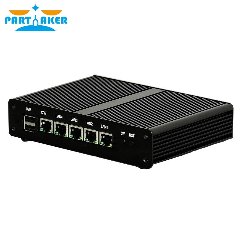 Мини ПК 4 ядра Celeron J1900 4 LAN маршрутизатор брандмауэра безвентиляторный J1800 Мини компьютер Deaktop Windows 10/8/7/Vista Partaker I5