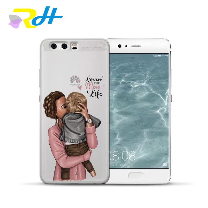 Силиконовый чехол для мамы и дочки huawei Nova 3 3i мягкий из ТПУ задней панели телефона