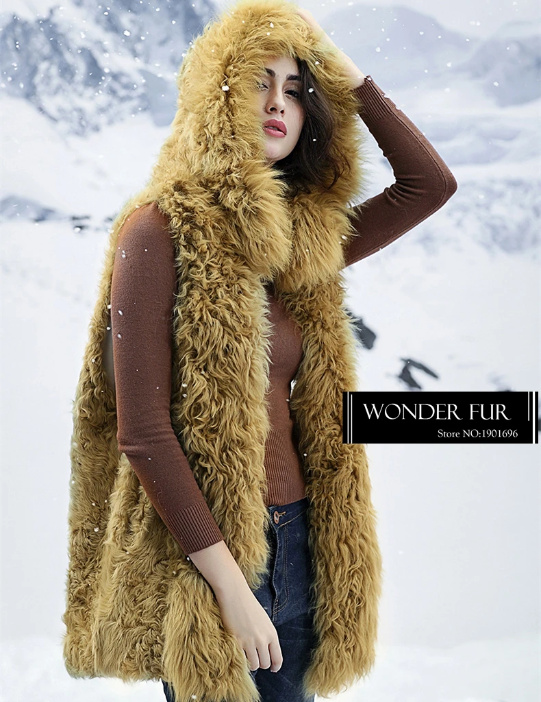 Забавный стиль меховые джинсы из овечьей шерсти для девочек куртка теплая с