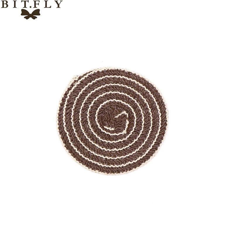 Coffee 11cm 1 шт. тканые подставки для столовых приборов, жаростойкие коврики для обеденного стола, Нескользящие чашки для напитков, подставки для кухонных, домашних, вечерние, для украшения стола - Цвет: Coffee 11cm