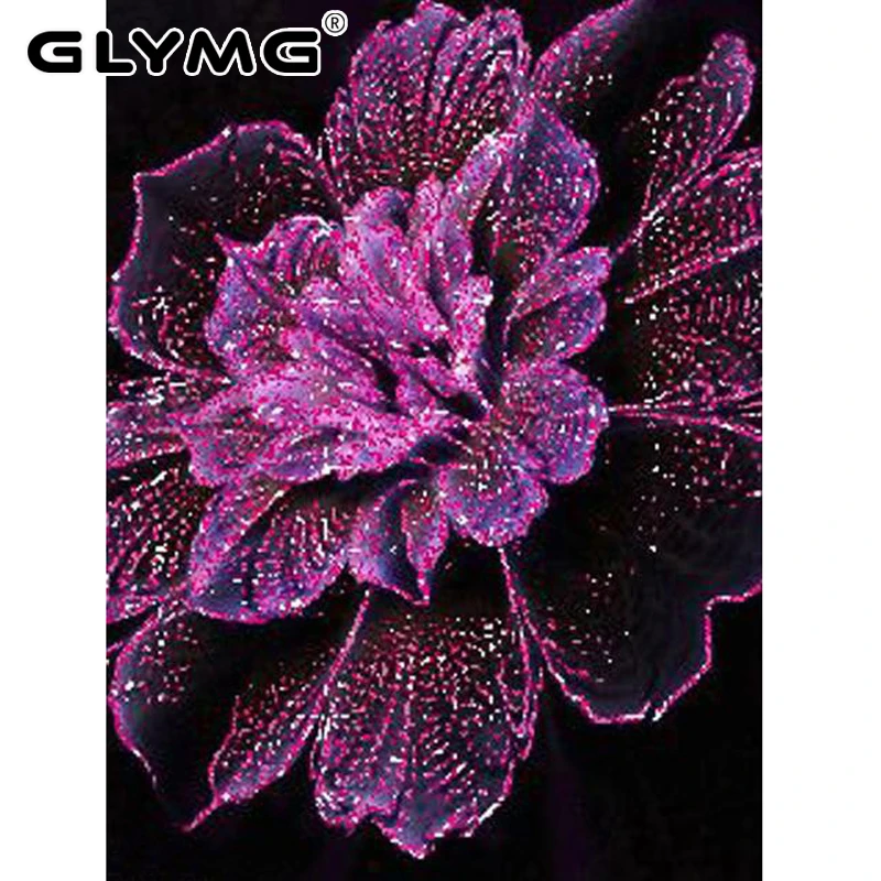 GLymg Сделай Сам Алмазная краска ing Cross Stitch полностью квадратные Фиолетовые Цветы