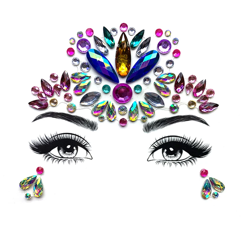 

Glitter Face Jewels Temporary Tattoo Sticker Body Gems Gypsy Festival Adornment Party Face Decoration Tattoo Beauty Makeup Tools