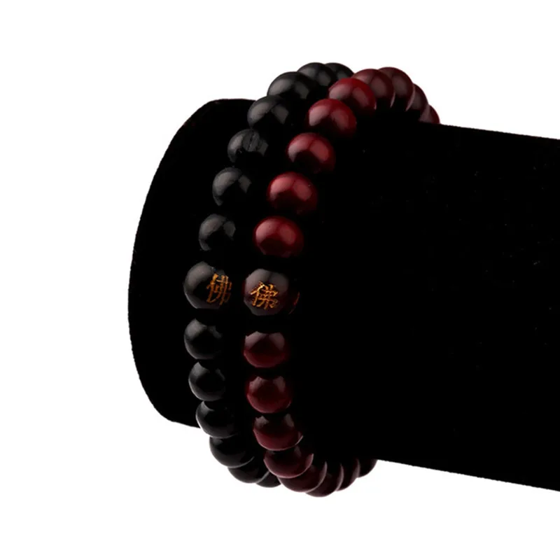 Новый популярный мужской браслет из деревянных бусин буддийские Бусы