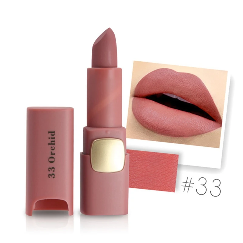 33 Orchid Бренд Miss Rose, 18 цветов, матовая губная помада, водостойкая, увлажняющая, сексуальные, красные губы, макияж, бархат, телесный, губная помада, Косметика для макияжа - Цвет: 33 Orchid