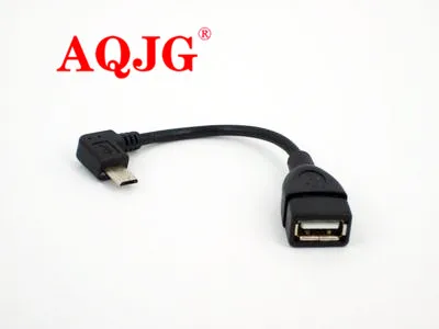 500 шт./лот Micro USB B папа к 2 0 A Женский OTG адаптер конвертер кабель Шнур левый угол