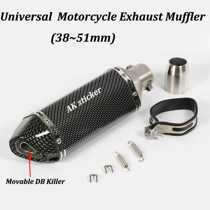 02 51 мм Unversal выхлопная труба мотоцикла с глушителем для NMAX155 R15 R25 R3 MT-03 FZ6N FZ400 FZ6 ATV Bik выхлопная труба - Цвет: 02