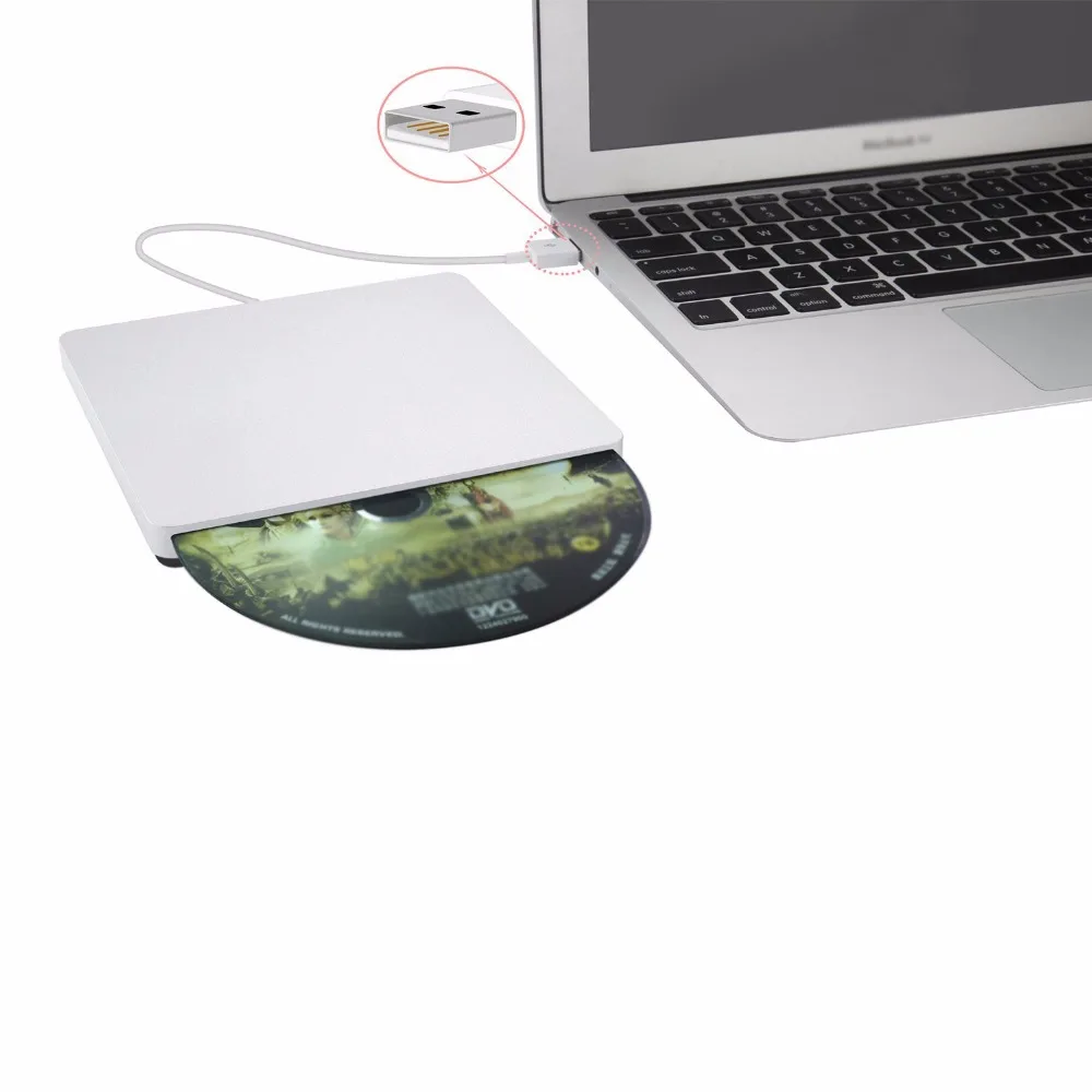 Для hp Dell ноутбук Apple Mac WinXP/7/8/10 ноутбук настольных ПК USB 2,0 DVD супердрайв 8X DVD-ROM комбо плеер 24X компакт-дисков(CD) внешний жесткий диск