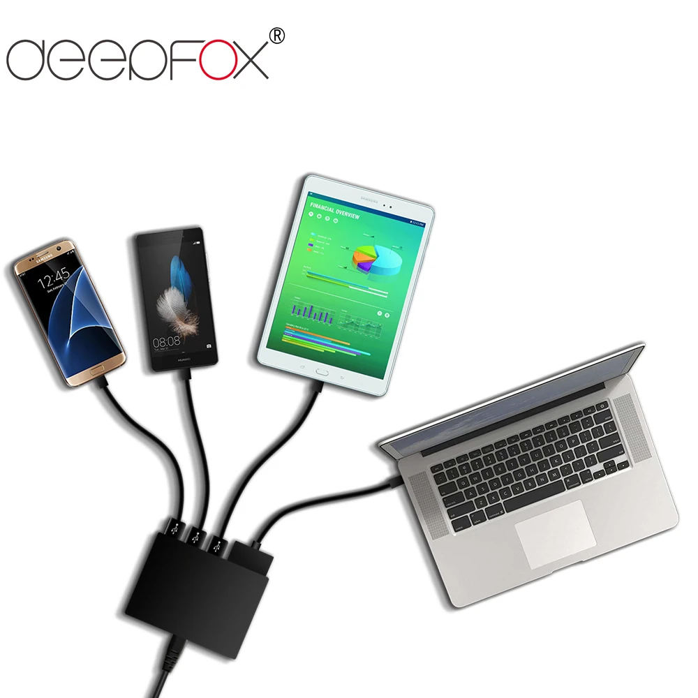 Устройство для быстрой зарядки DeepFox 5 портов USB 3 0 адаптер питания ноутбука
