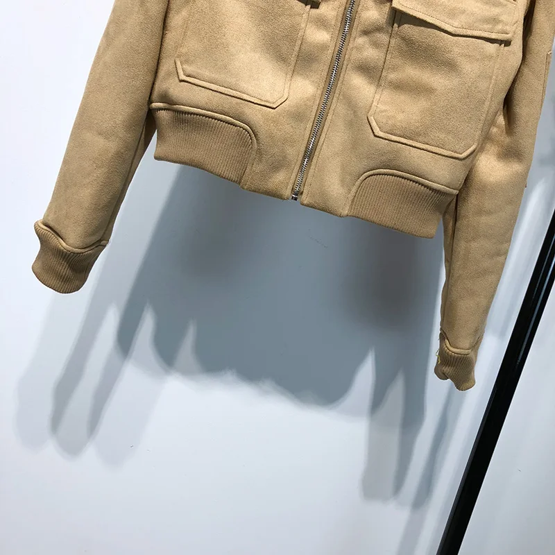 WHITNEY WANG 2018 Autumn Winter Fashion Streetwear Vintage Style Fleece Parkas Women Jacket Coat Outwear Bomber | Женская одежда
