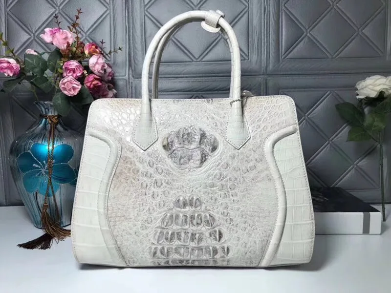 Модная дизайнерская женская большая сумка из натуральной кожи аллигатора