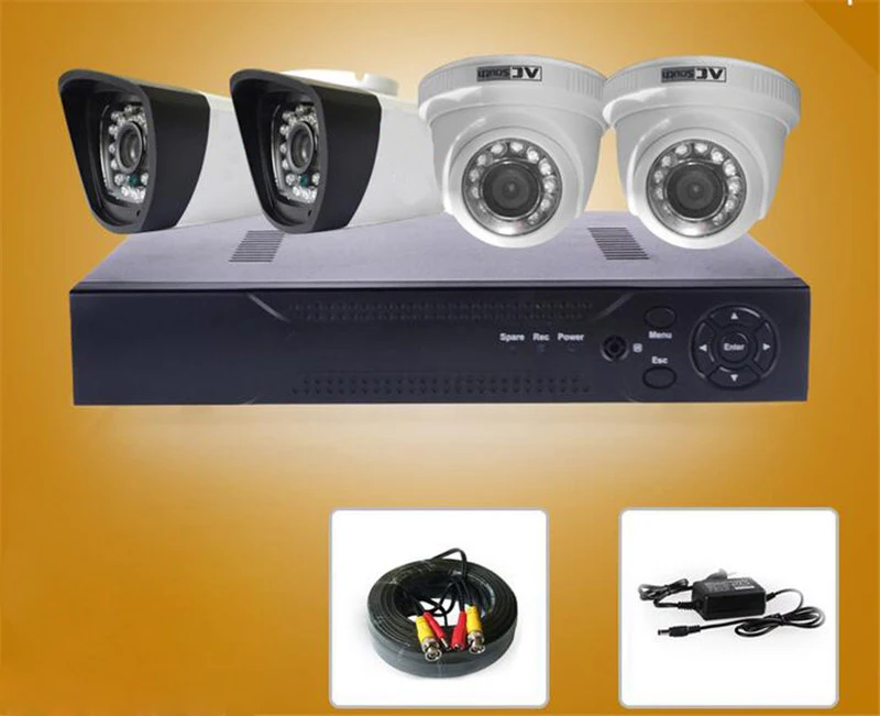 Ик ночного видения ахд 960 P IP 2 шт. купольная камера металл HD 4CH DVR проводная систему