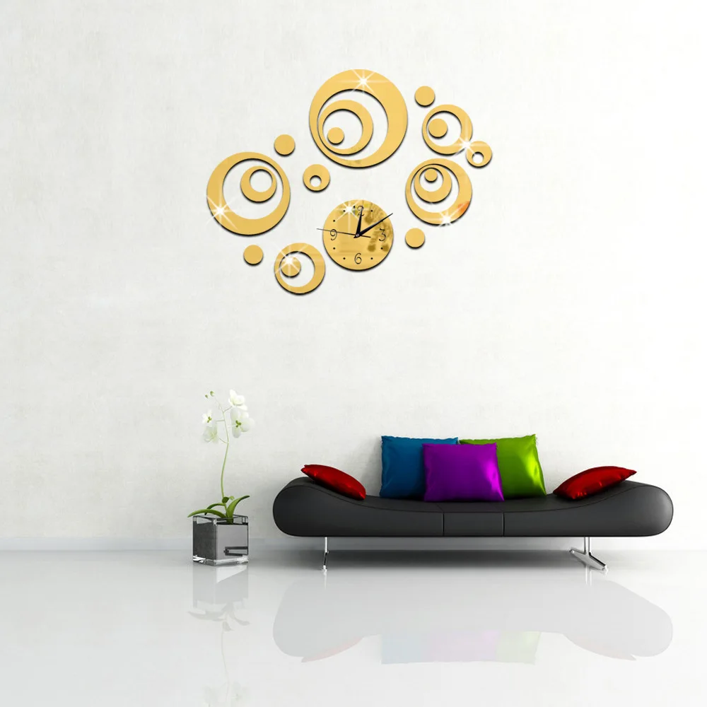 3D настенные часы Spiegel DIY декоративные современный дизайн наклейка Horloge Murale