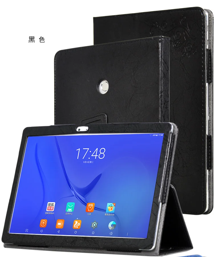 Version1 Black 10," чехол из искусственной кожи с функцией автоматического сна и пробуждения для Teclast T10 T20 Tablet PC, защитный чехол, дополнительная защита экрана и Бесплатный 3 подарка - Цвет: Version1 Black