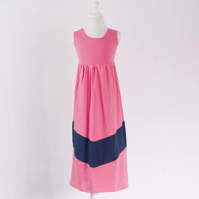 Новинка семейная одежда оптовая продажа Мама и я Макси-платья модное хлопковое