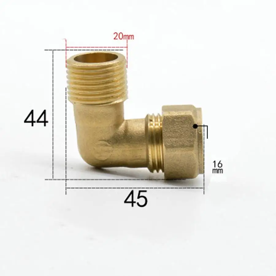 Подходит для медной трубки OD 16 мм x 1/2 &quotBSPP Мужской Латунный компрессионный