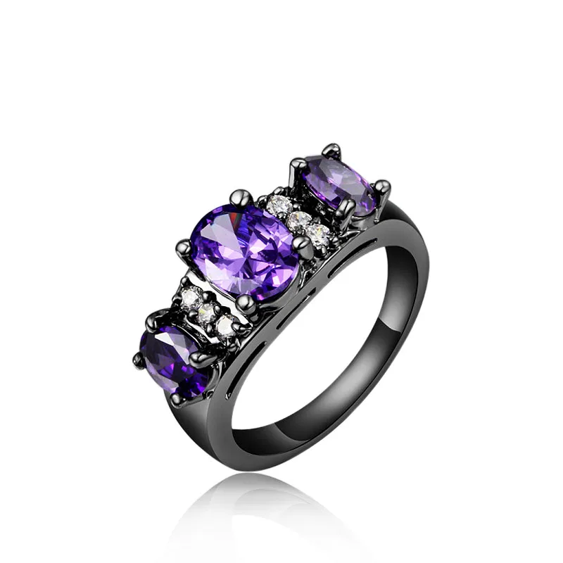 Винтажное голубиное яйцо с цирконием обручальные кольца для женщин Черное