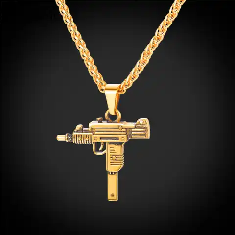 В стиле «хип-хоп» пистолет УЗИ кулон подойдет в качестве подарка как для мужчин, так и для черный дверные ручки из нержавеющей стали золотые ...