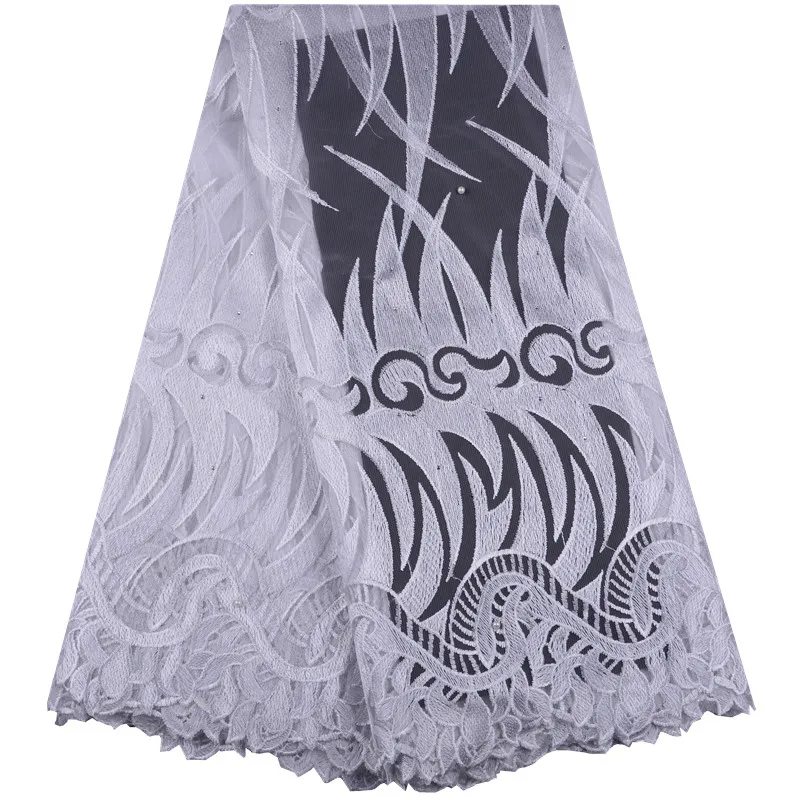 Кружевная ткань белого цвета 1490 | Дом и сад