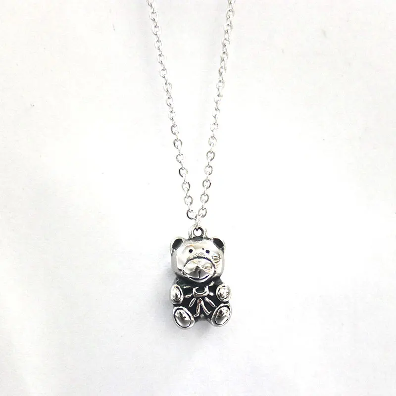 1 шт. маленькая плюшевая кукла ожерелье из нержавеющей стали винтажные 3D Подвески