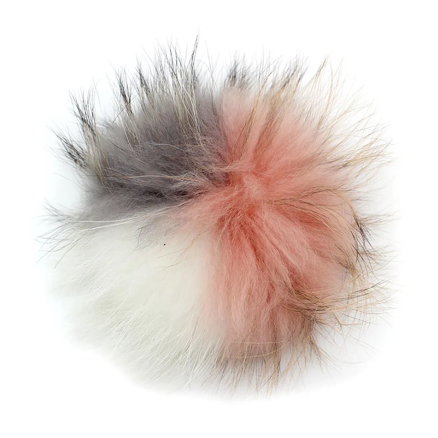 White dark pink gray 5 шт./лот/партия, помпоны из натурального меха енота, 13-14, 15-16 см - Цвет: White dark pink gray