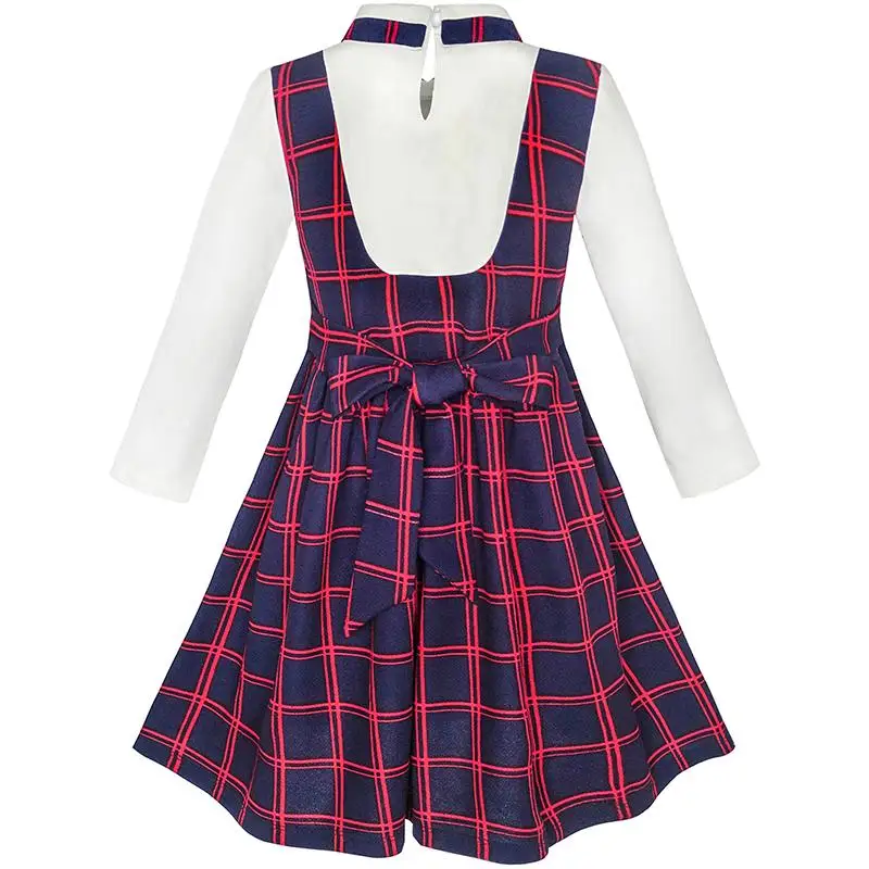 Girls Dress 2-in-1 School Uniform Checked Plaid Suspender 2020 Summer Princess Wedding Party Size 5-12 Carnival Vestidos | Детская