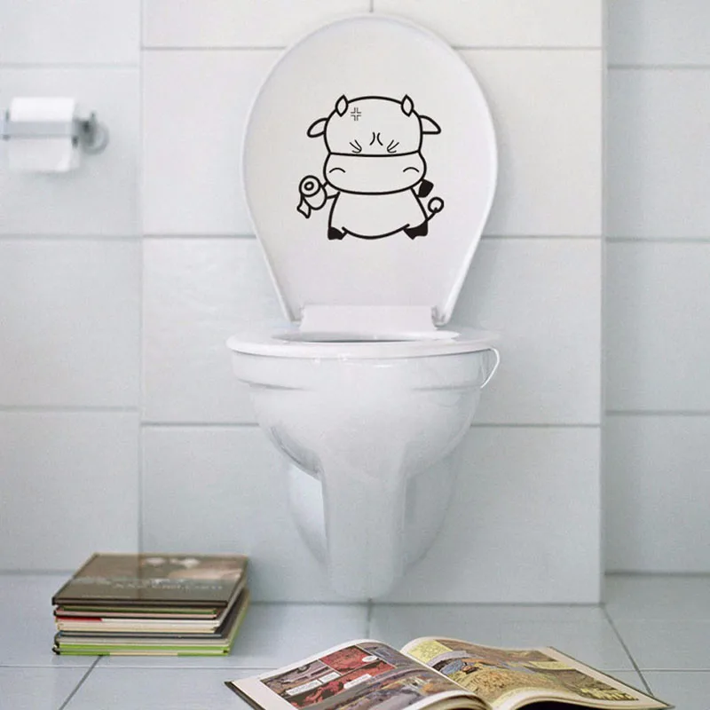 Home Decor ТУАЛЕТ Стикер Стены Плакат Пьедестал Пан Крышка Наклейки Туалет Стул Комод