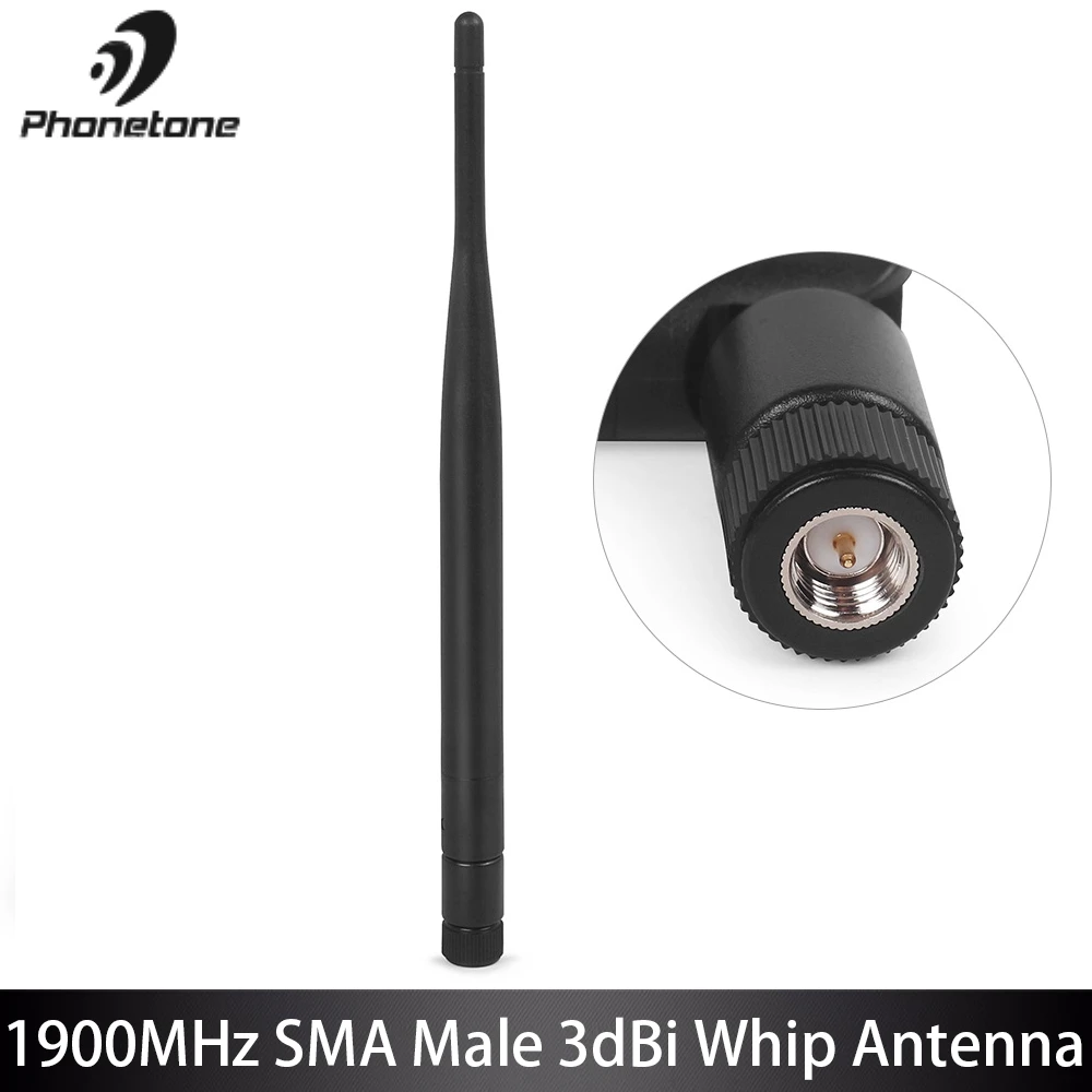 

3G Cell Signal Repeater Antenna 3dBi 1900MHz Black Right Angle Indoor Whip Antenna with SMA Male For Cell Phone Signal Booster