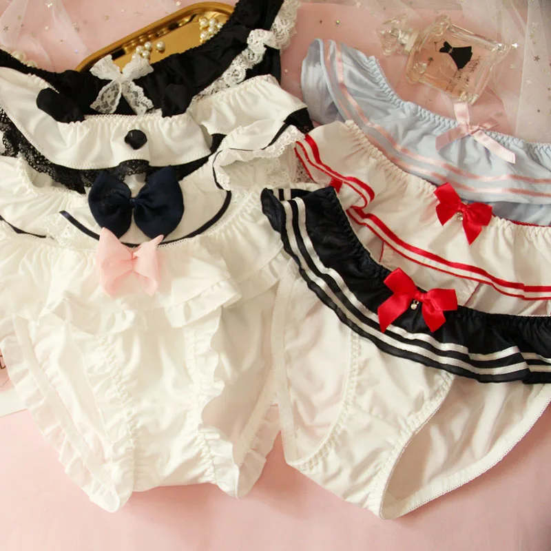 Japanese cos beauty girl warrior heart Navy sexy молочное шелковое белье с заниженной талией женские