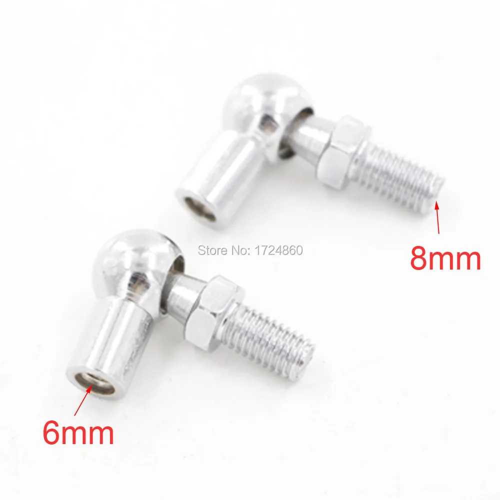 

2PCS 8mm Male Thread Dia Silver Tone Ball Joint Gas Spring Connectors 6mm Ball Thread Dia