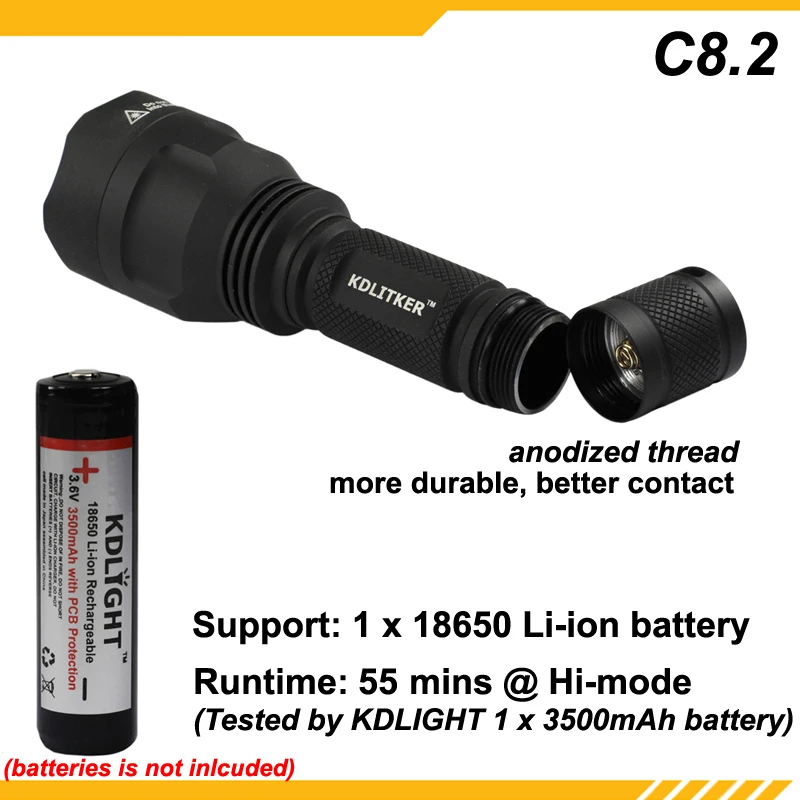 KDLITKER C8.2 C8 Cree XHP35 HI Белый/нейтральный белый/теплый белый 2000 люмен 5 режимный