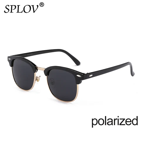 Солнцезащитные очки унисекс, в полуоправе, поляризационные, UV400