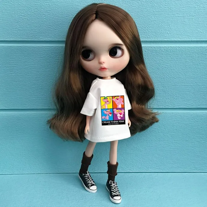 2 шт./компл. 30 см Blyth кукольные одежда модная футболка+ джинсы; костюм чулки Носки для Барби рубашка для 1/6 кукла Костюмы аксессуары