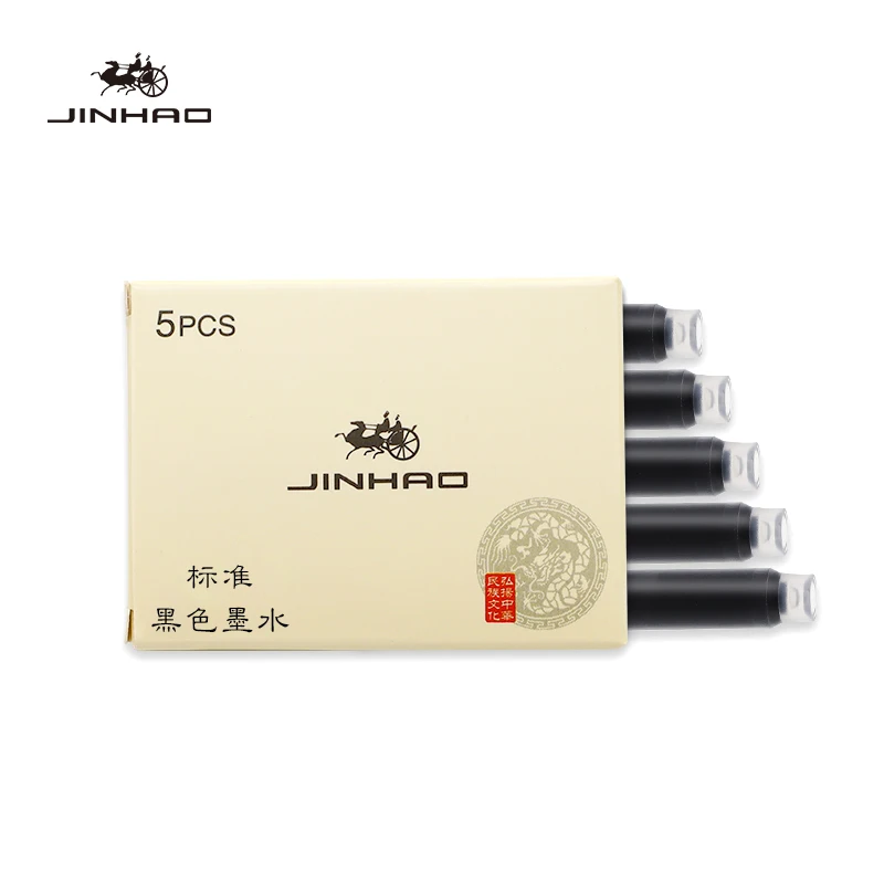 black 15 шт набор перьевая ручка Jinhao заправка чернил картриджи цветной Международный стандартный размер одноразовый и универсальный заправка чернил - Цвет графита: black