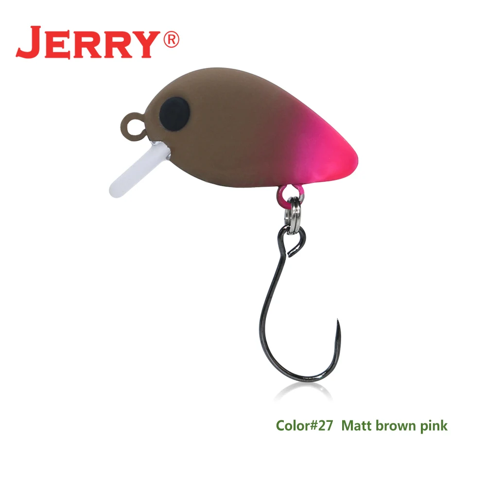 Jerry Thumb 1 шт. 25 мм 1,8 г Мини кренкбейт плавающие воблеры форель УФ розовый цвет искусственная приманка жесткие рыболовные приманки - Цвет: 27 matt brown pink