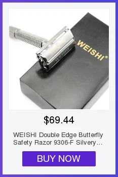 WEISHI Безопасная бритва с бабочками, бритва с двойными краями 9306-C, цвет пистолета, отличное качество, 100 шт./лот, новинка