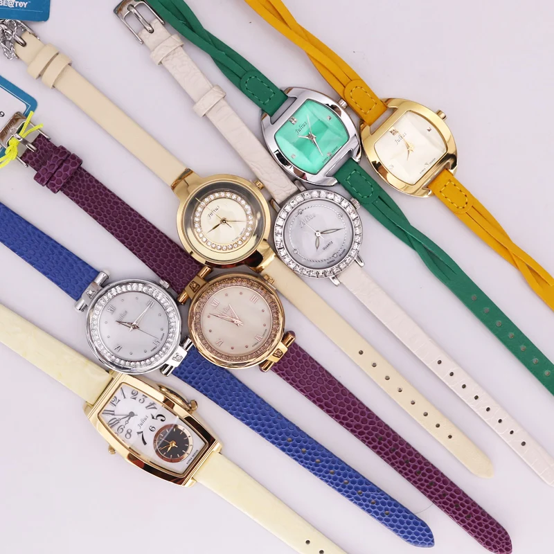Rabatt Julius Alte Arten Dame frauen Uhr Japan Mov Not Mode Stunden Armband Echt Leder Mädchen Geburtstag Geschenk keine Box|Женские