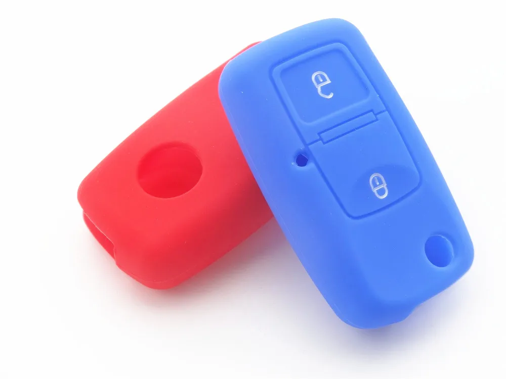 AUTEWODE Silicone Car key Cover for Passat Polo Golf SEAT SKODA Octavia 2 button Auto parts silicone case vw 1pc | Автомобили и