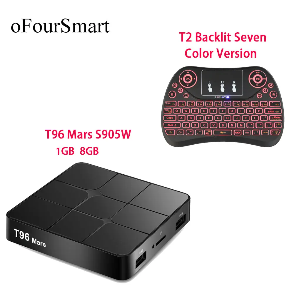1GB 8GB with T2-C Новые T96 Mars Android 7,1 ТВ BOX Amlogic S905W 4 ядра Процессор BT 1 GB 2 GB Оперативная память 8 GB 16 GB Встроенная память 2,4G Wi-Fi 4 K с T2-C мини-клавиатура - Цвет: 1GB 8GB with T2-C