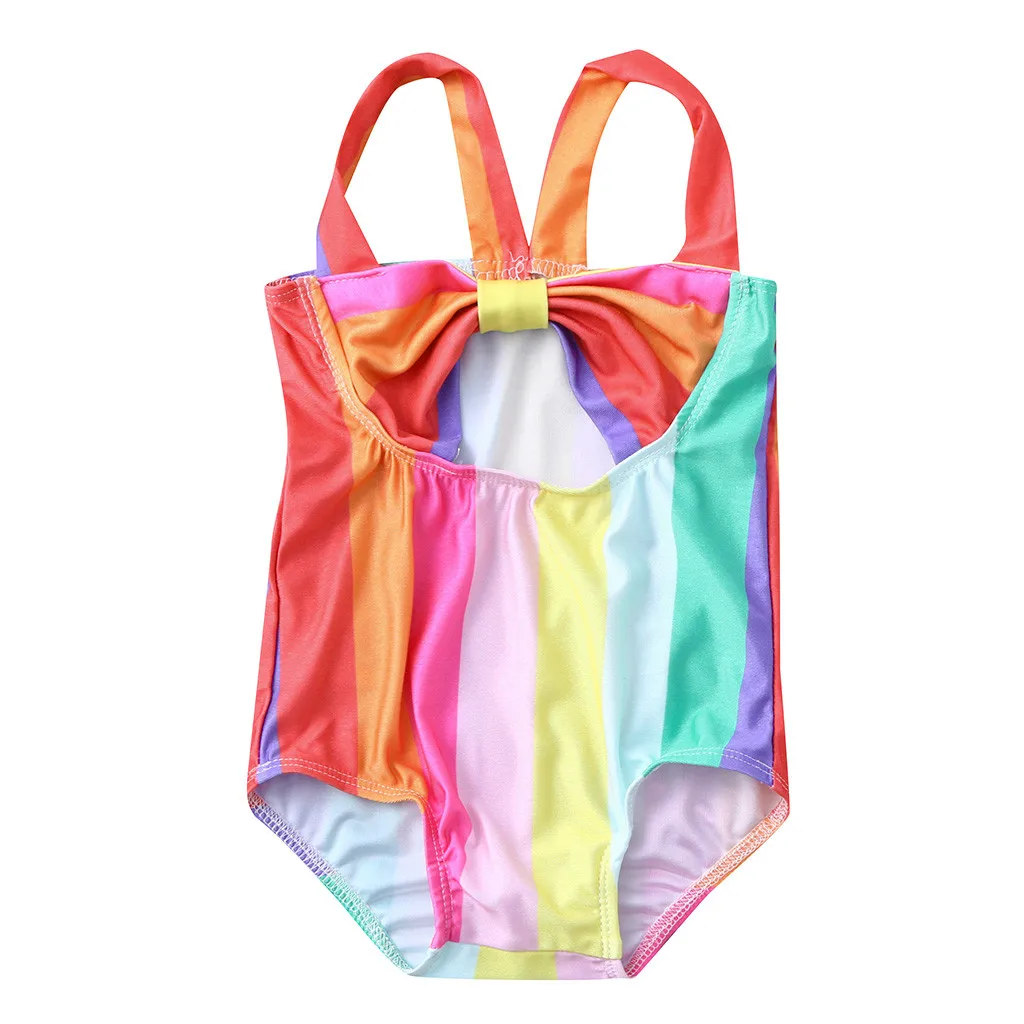 SAGACE/радужный купальный костюм для маленьких девочек с большим бантом Милый
