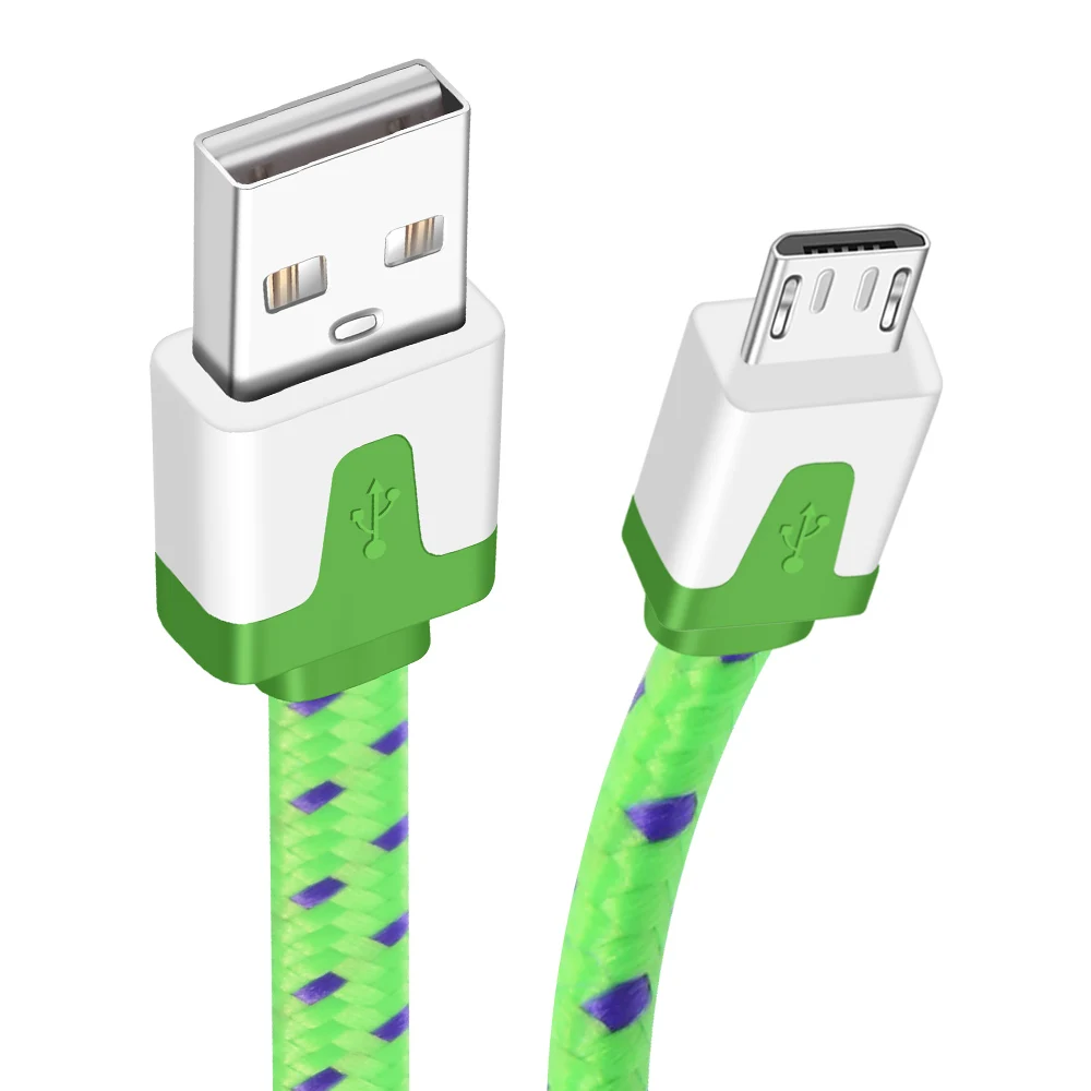 Олаф Micro USB кабель 2A Быстрая зарядка USB кабель для передачи данных для samsung Xiaomi Tablet Android usb зарядный Шнур Micro кабели для зарядного устройства USB - Цвет: Green