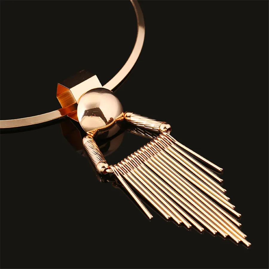 Sales Olaru Jewelry Zinc Alloy Big Triangle Tassel Choker Neckalce Woman 2016 Hot Maxi Statement Necklace Wholesale Gift | Украшения и