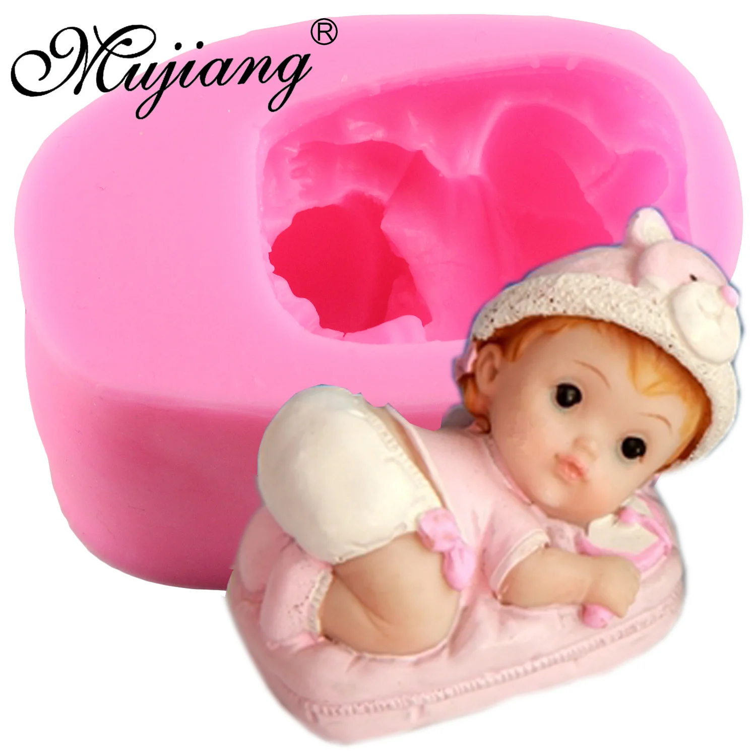 Mujiang baby boy Girl изготовление конфет шоколадный помадка силиконовые формы инструменты для украшения торта для вечеринки 3D ремесло глиняные формы для свечей мыла