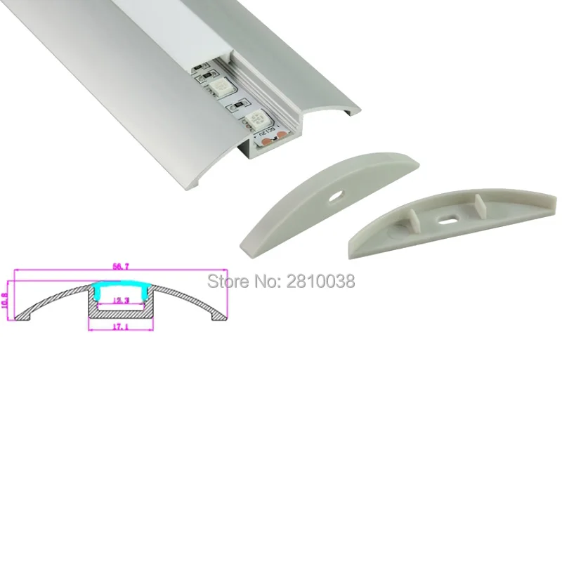 

100 x 2M Sets/Lot Dome shape aluminium led extrusion profile and die casting led aluminum profile for wall ceiling light