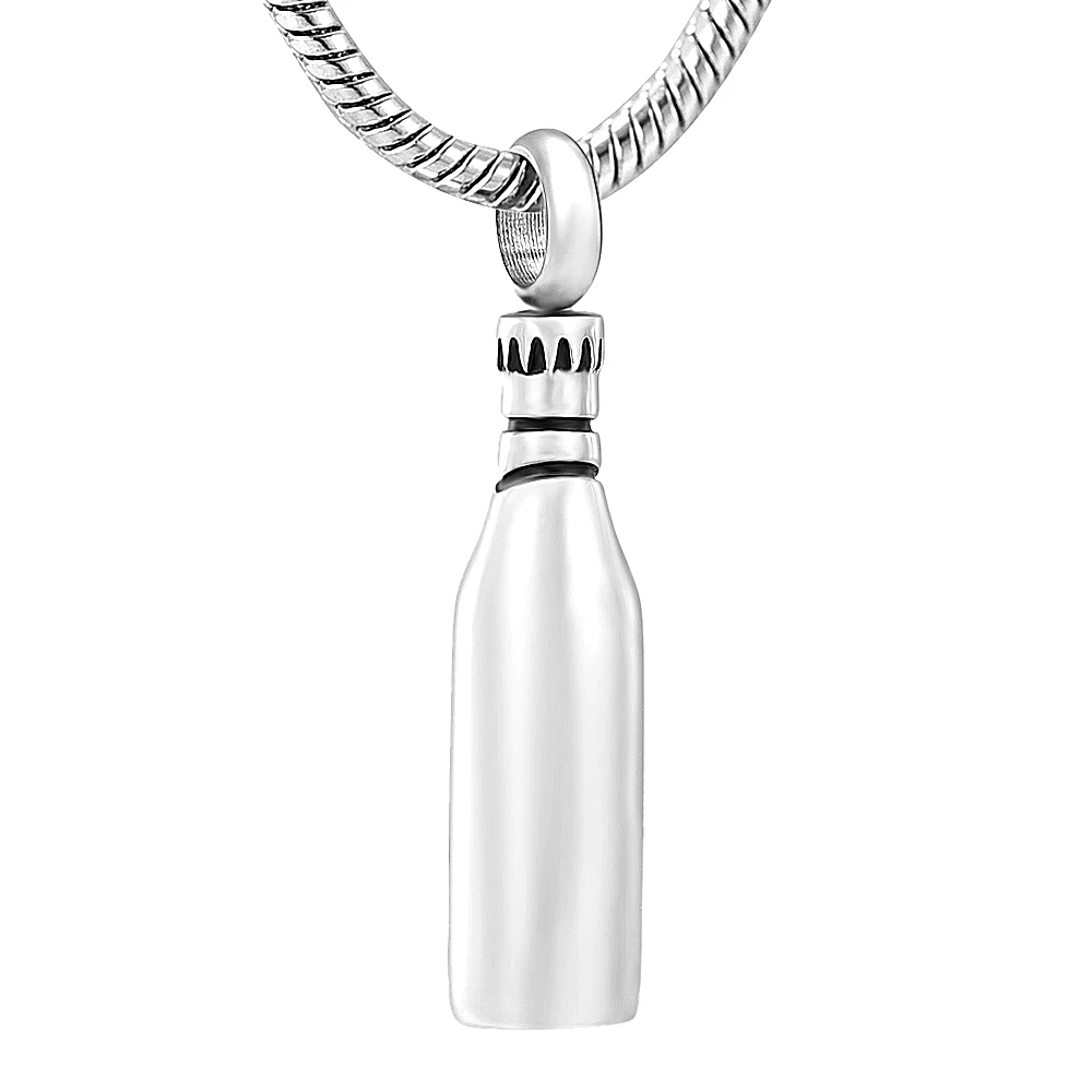

IJD11938 Wholesale 50Pcs Beer Bottle Urn Necklace, Stainless Steel Mens Cremation Jewelry for Ashes,Free DHL Shipping
